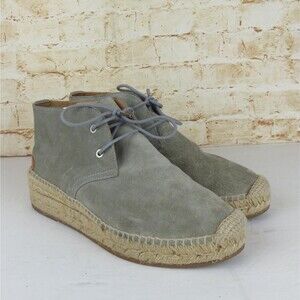 Rag & Bone Geneva Espadrille Bootie Women 10.5 41 Gray Suede Wedge Lace Up
